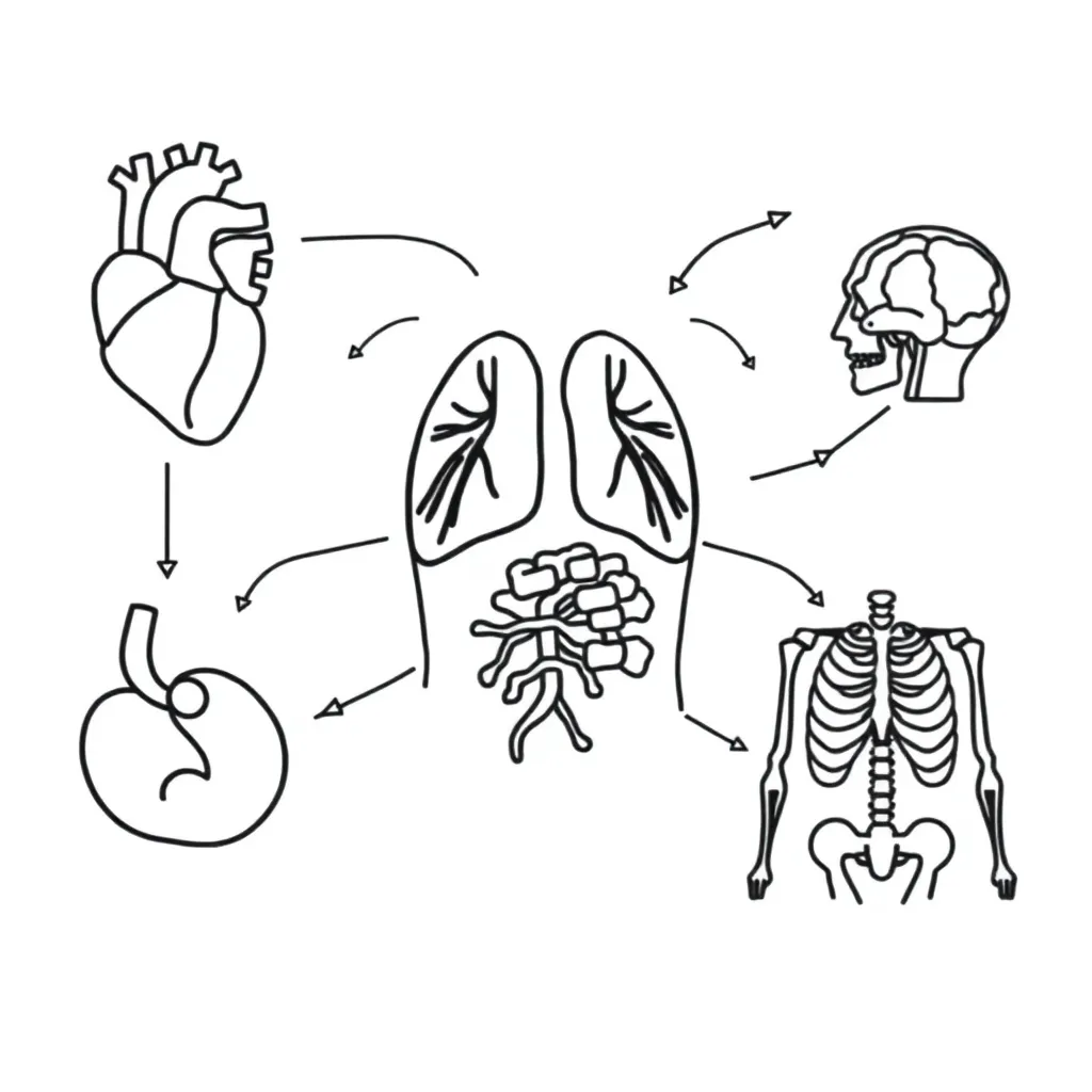 Human body systems diagram