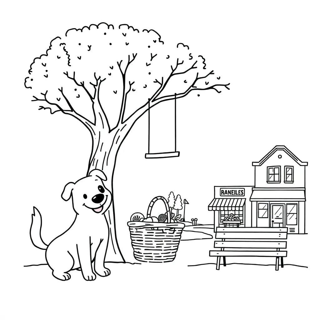 Girl with dog illustration