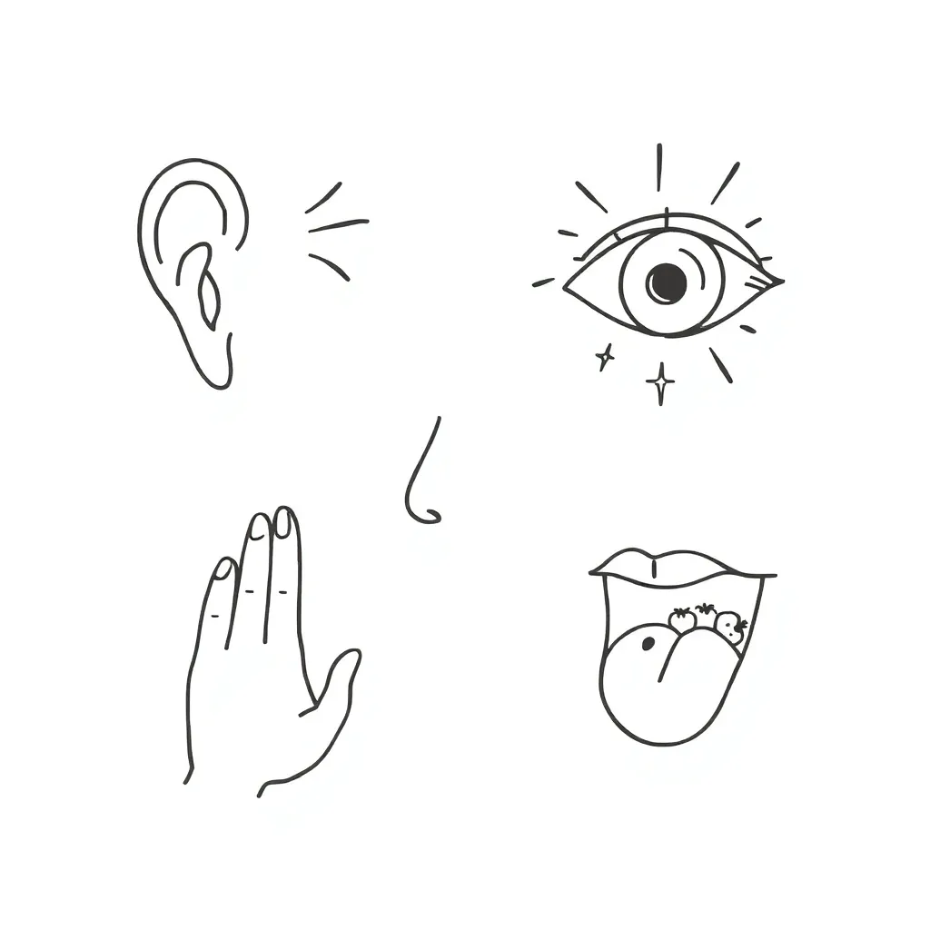 Lemon and five senses illustration