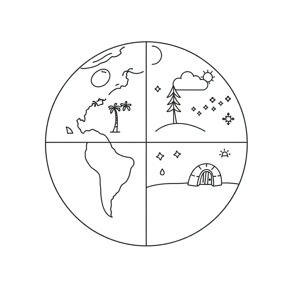 World map showing different climate zones