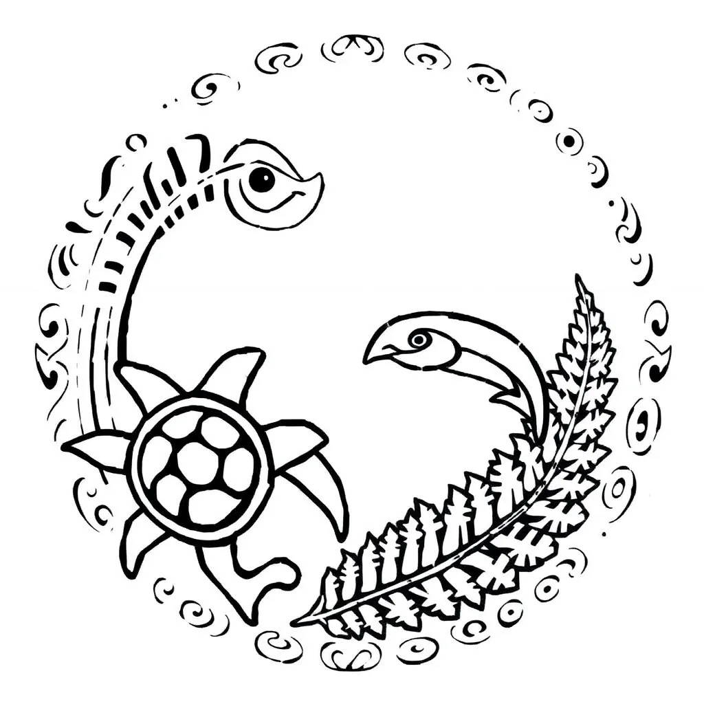 Marine ecosystem with fish, seaweed, and sea creatures