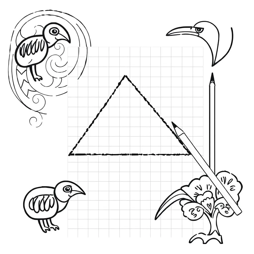 Right-angled triangle on grid paper