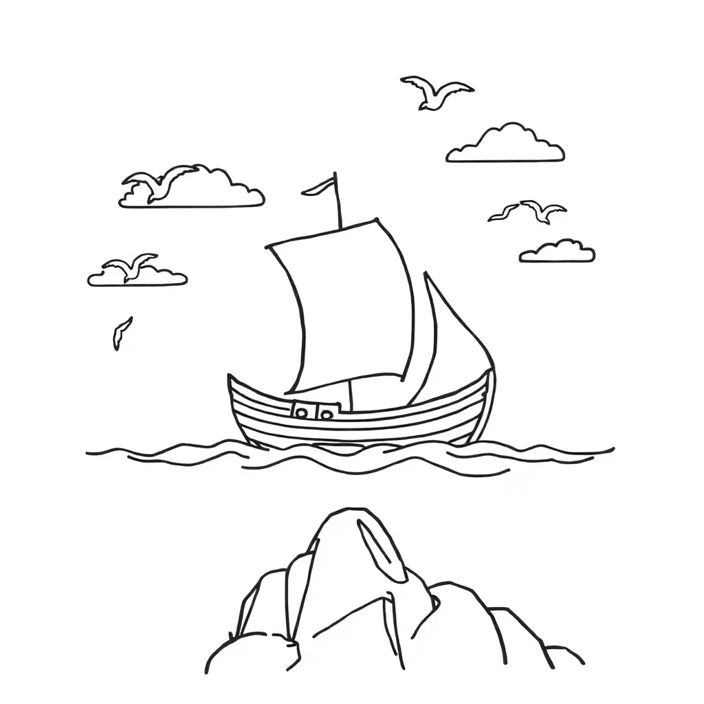 Mayflower ship sailing to America