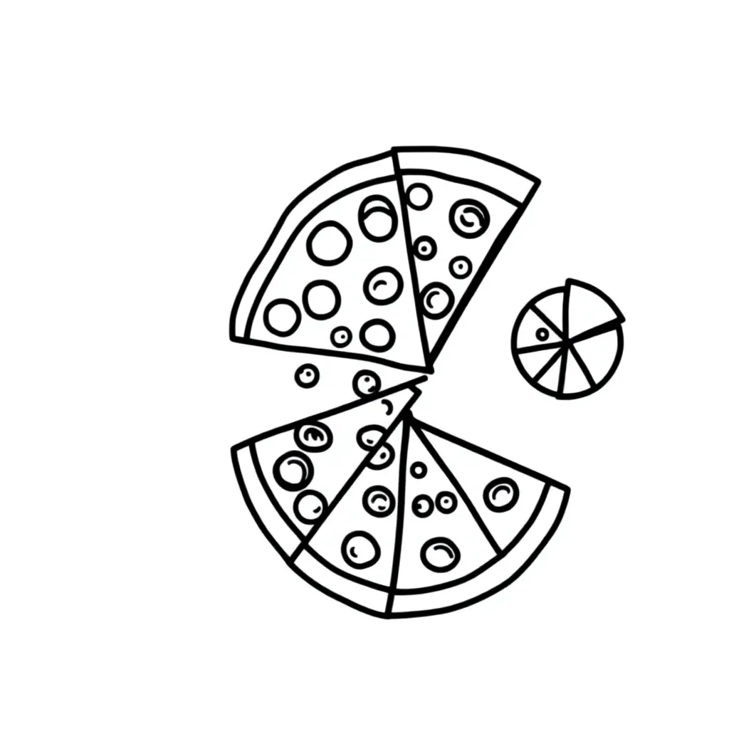 Fraction bars and circles illustration