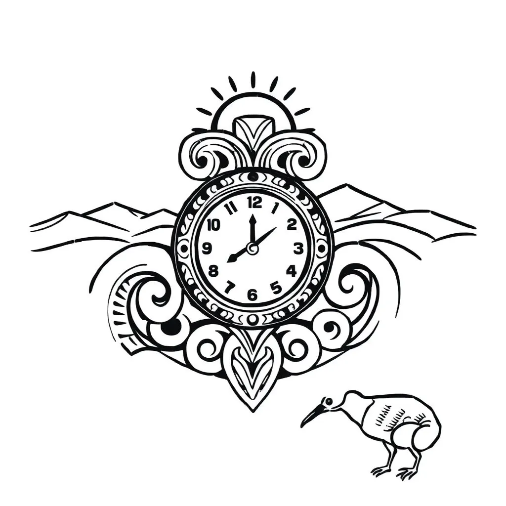 Clock showing quarter and half turns