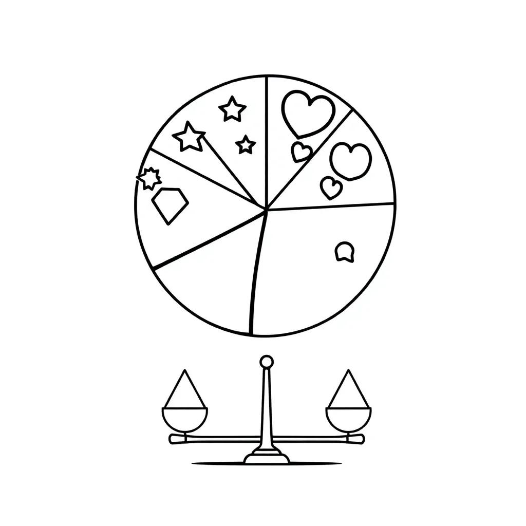 Conversion chart with fractions, decimals, and percentages