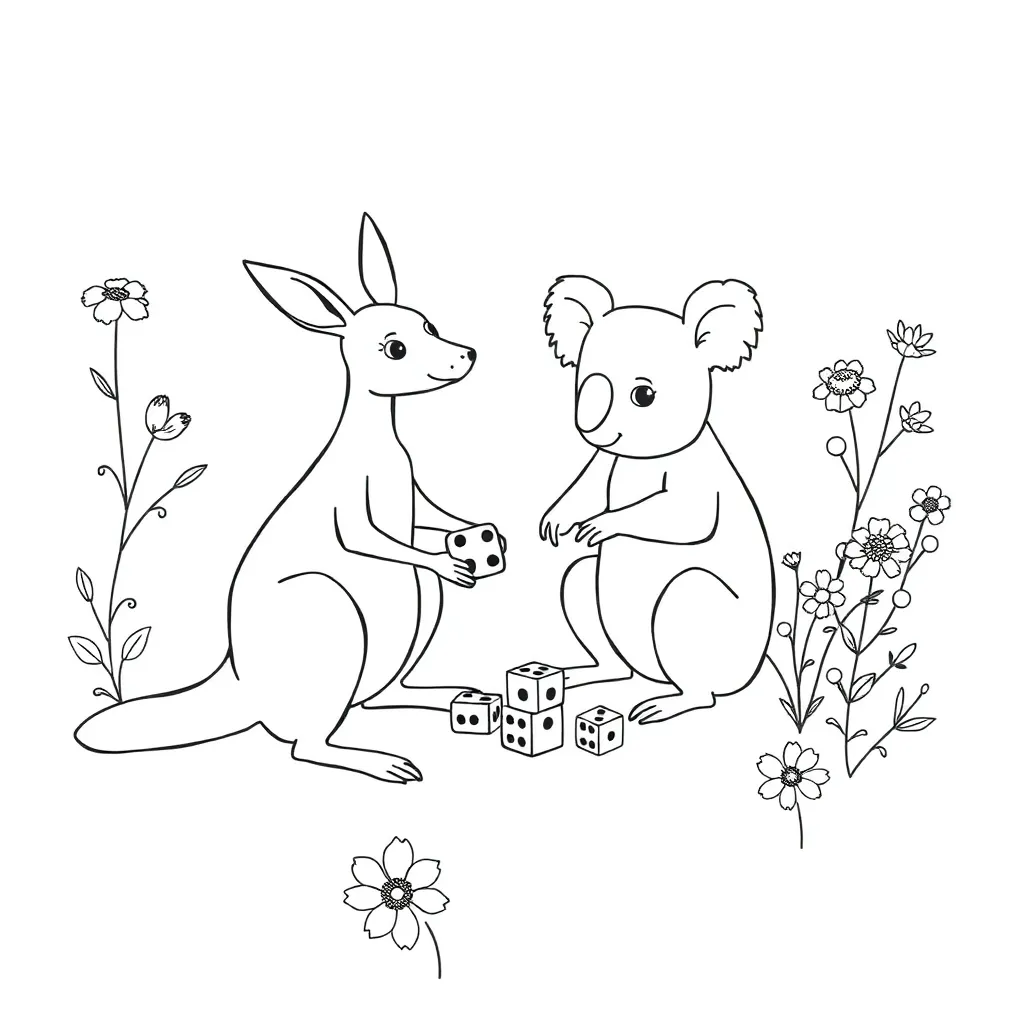 Dice and coins illustration