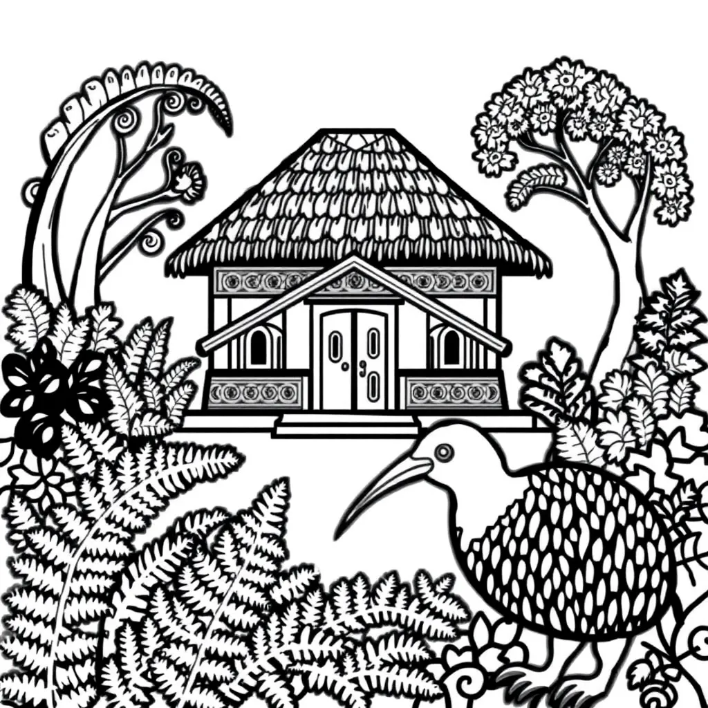 Traditional Māori games illustration