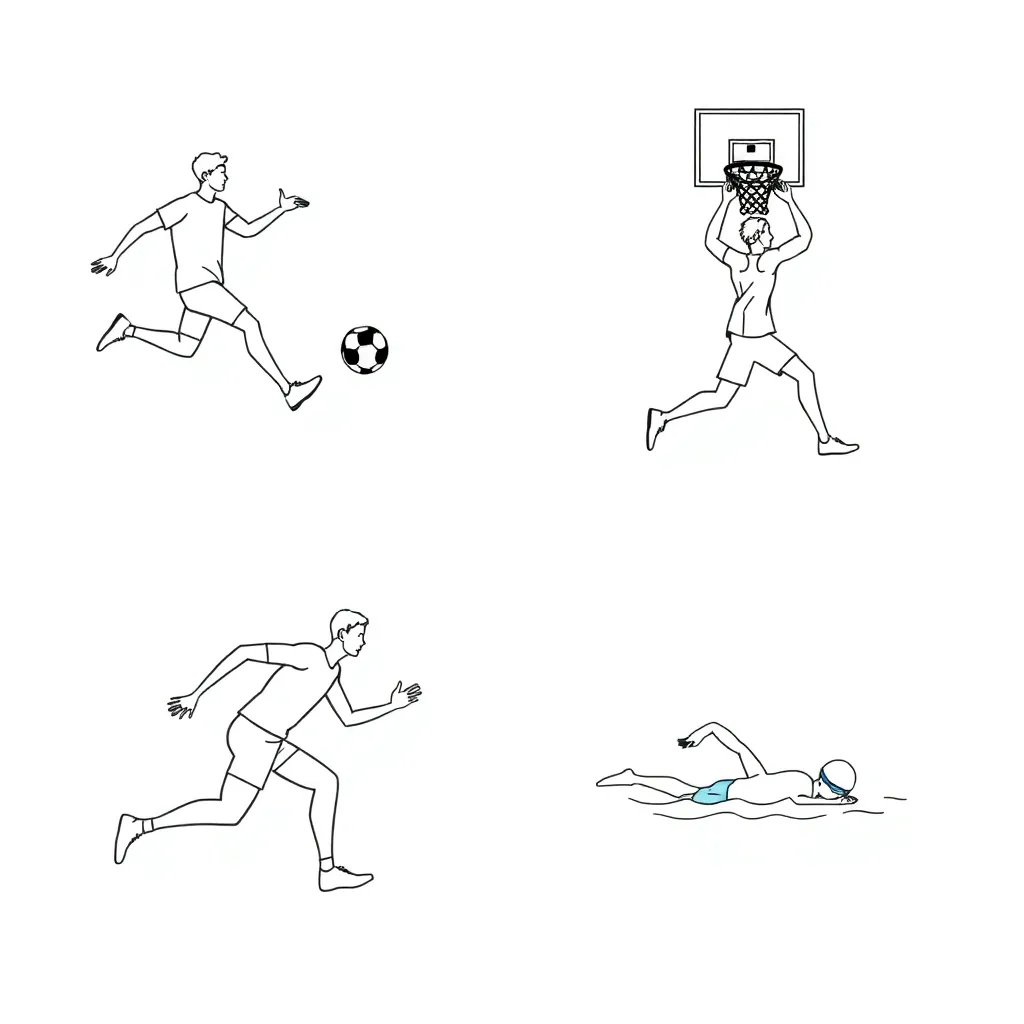 Athletes in motion demonstrating Newton's Laws