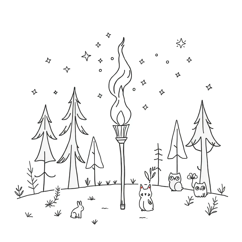Magic torch with sparkles