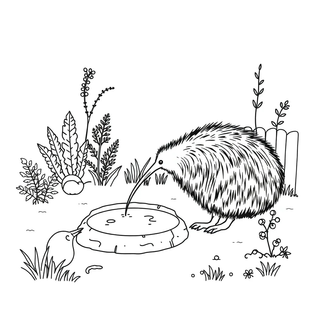Kiwi in natural habitat