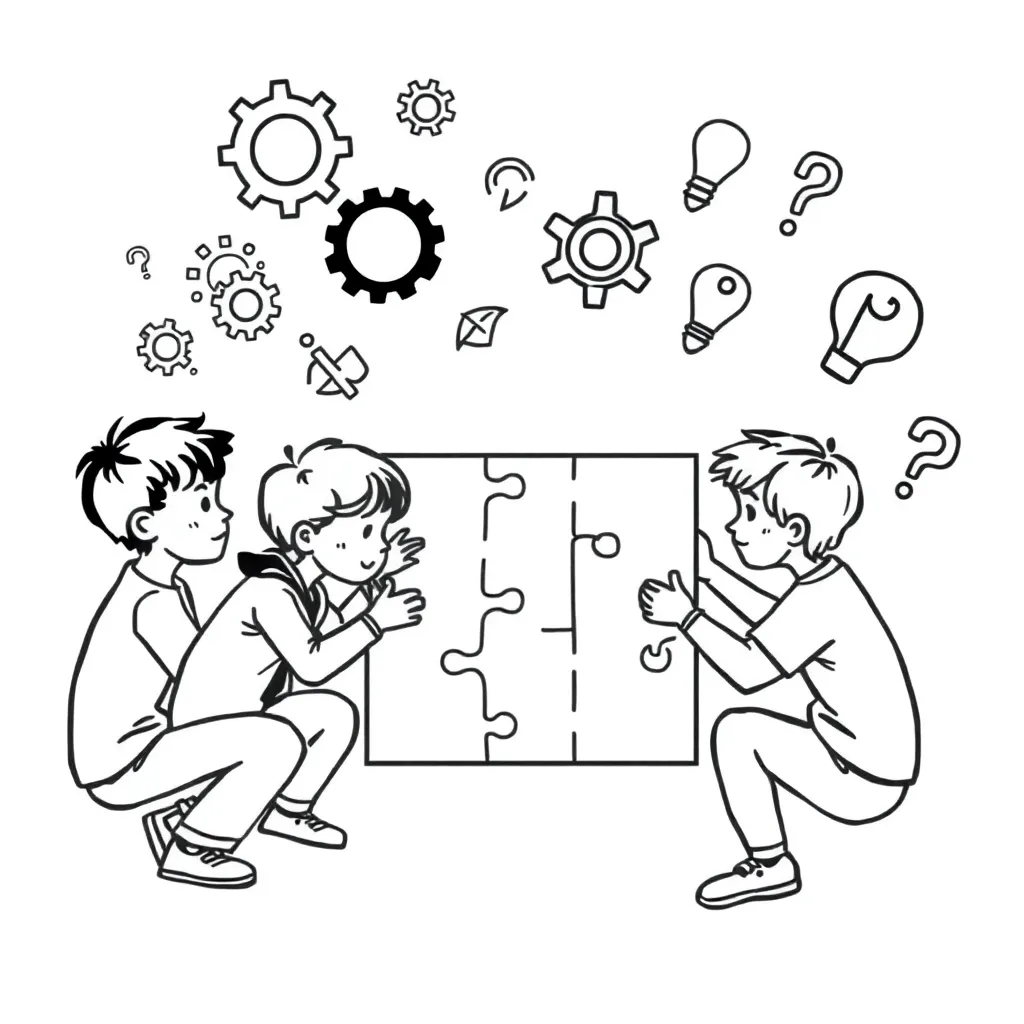 Children solving maths problems