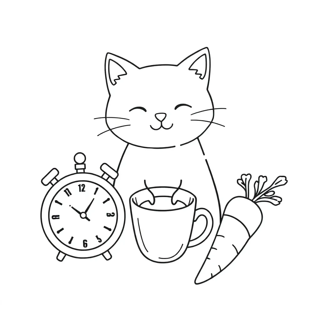 Letter C with cat illustration