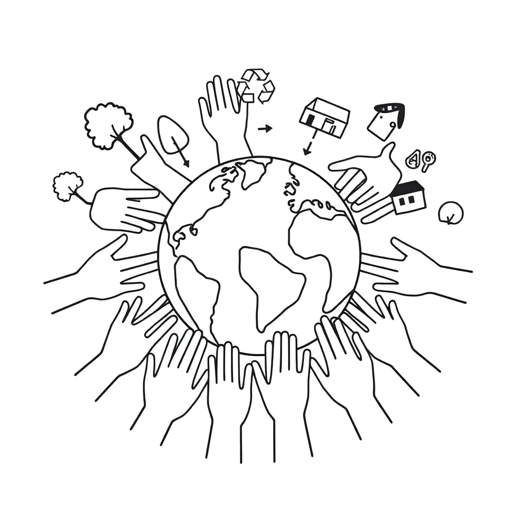 Globe with hands protecting it