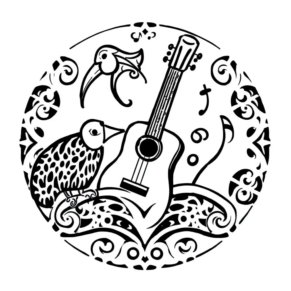 Musical notes and poetry illustration