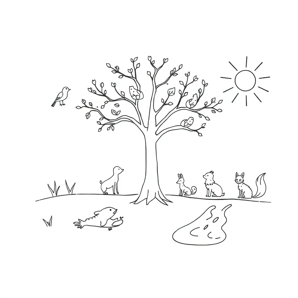 Books and writing tools illustration