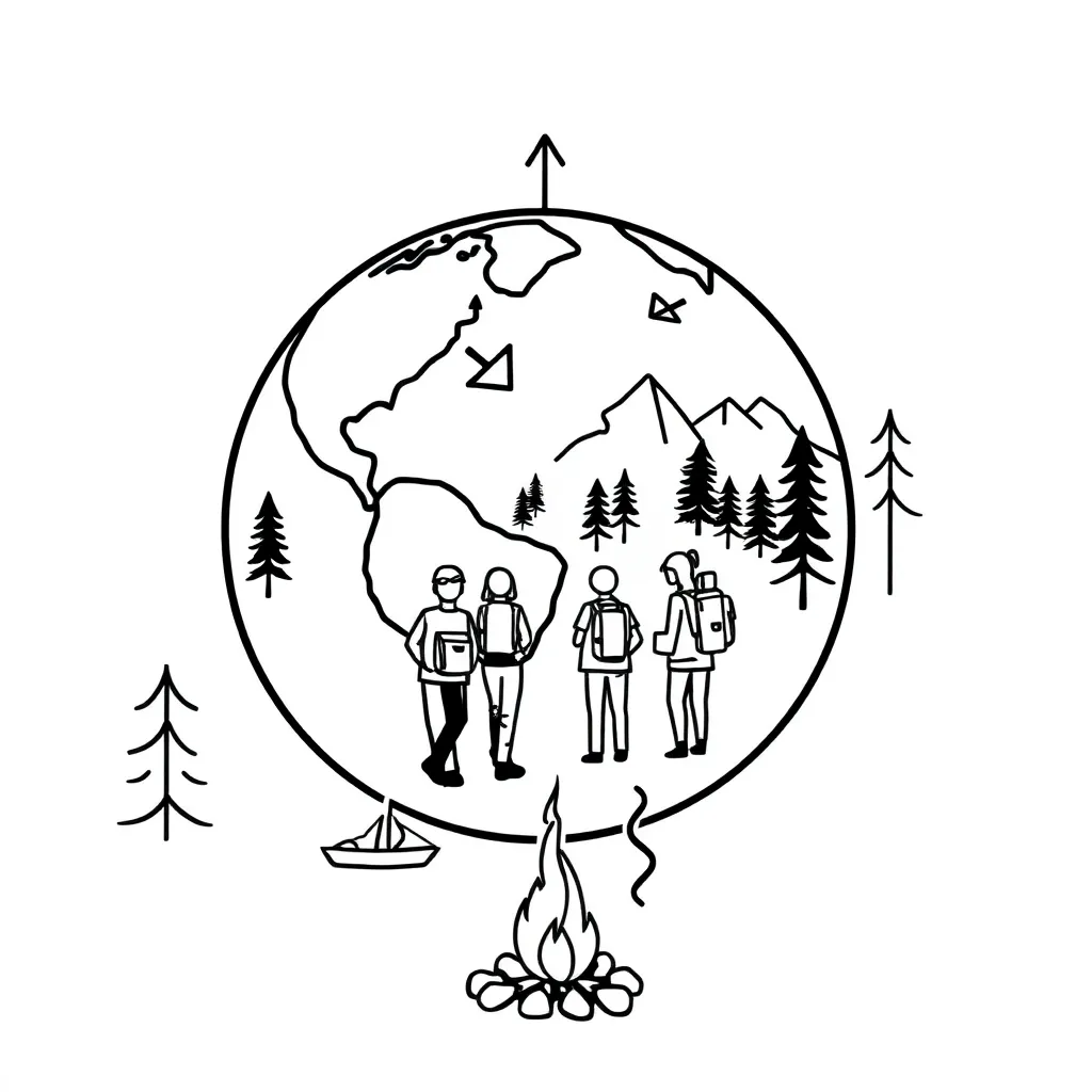 Early human migration map illustration