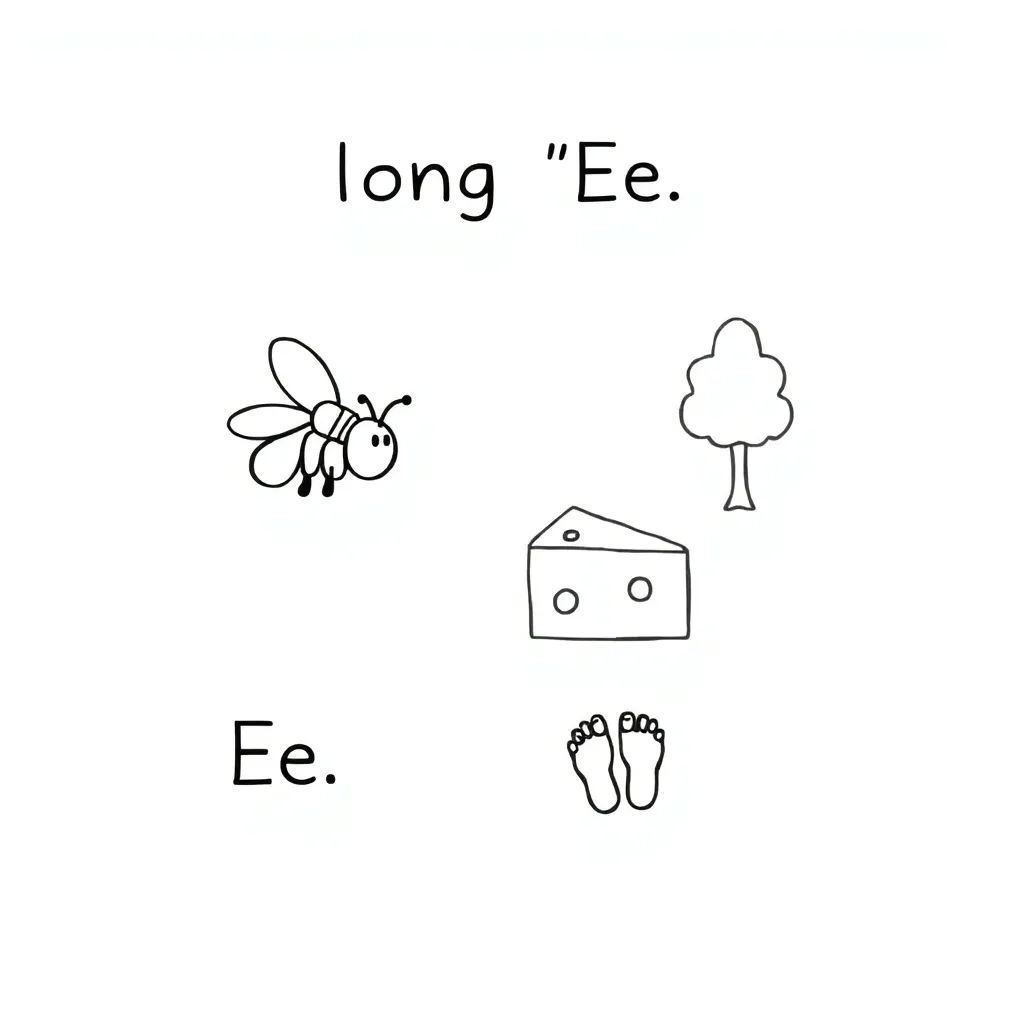 Long E vowel patterns illustration