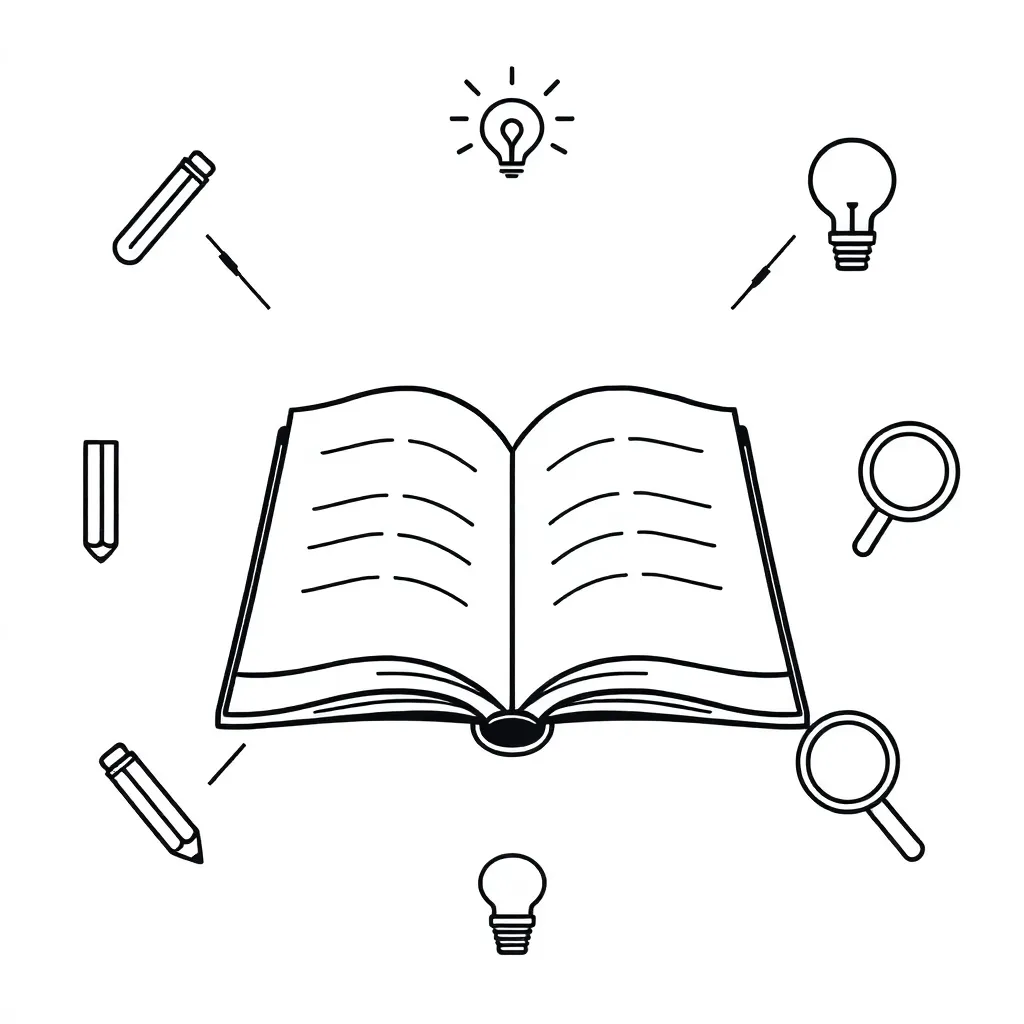 Arabic book and pen illustration