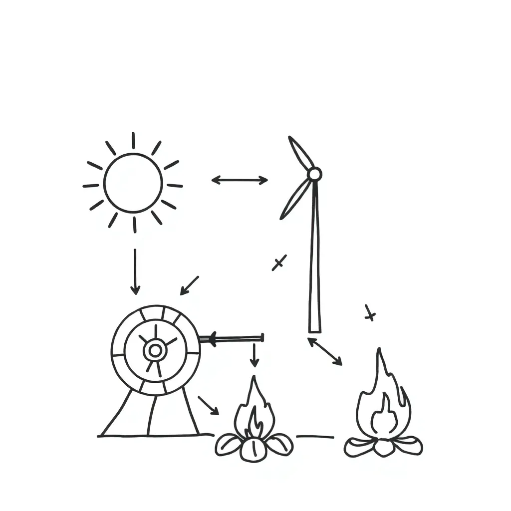 Energy transformation illustration