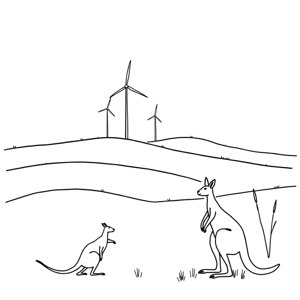 Wind turbines generating energy