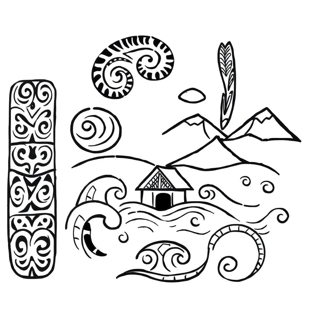 Māori atua creation stories illustration