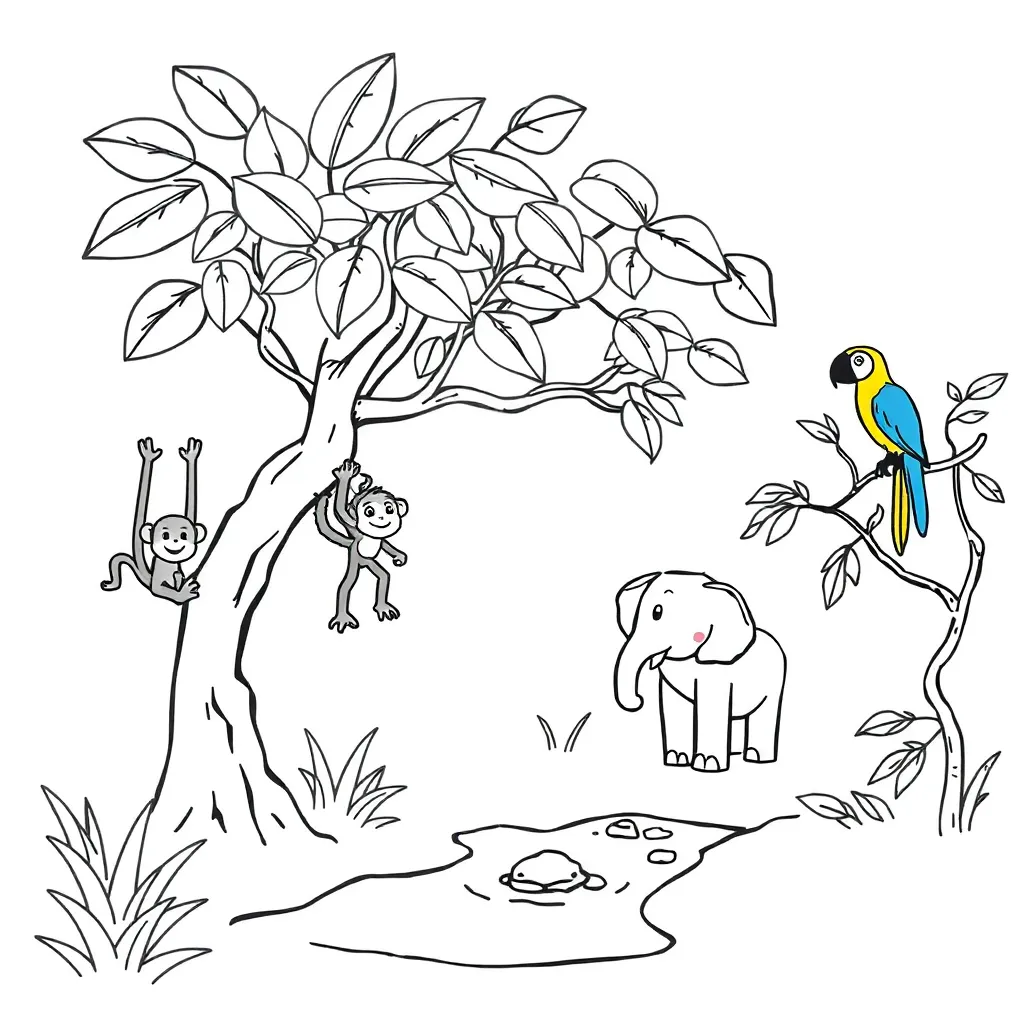 Jungle animals illustration