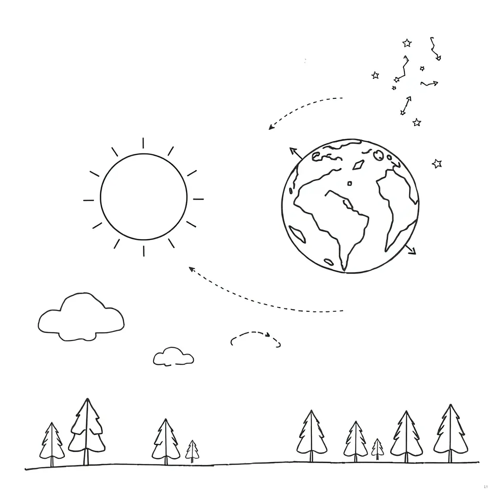 Earth and stars in space