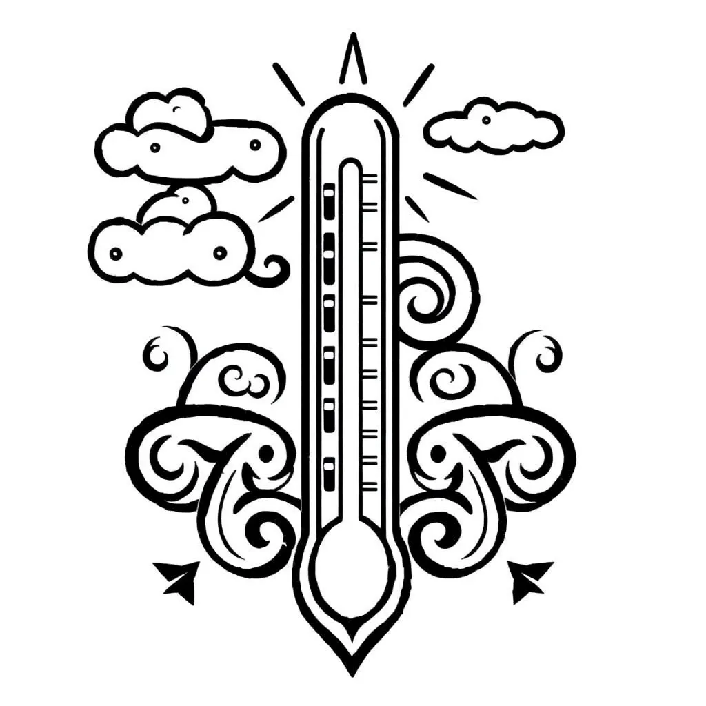 Protractor and thermometer illustration