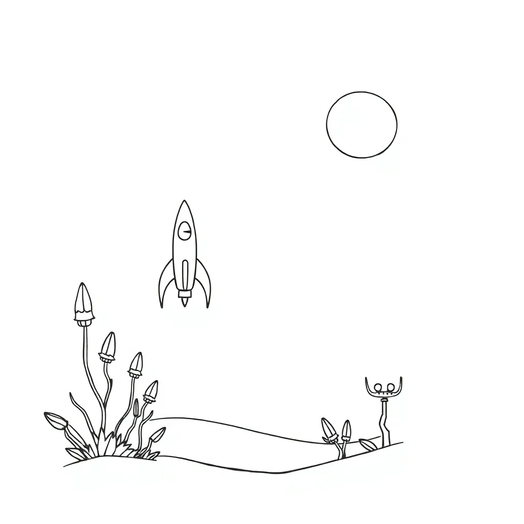 Science fiction themes illustration