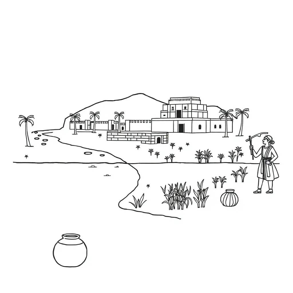 Ancient Indus Valley civilization illustration