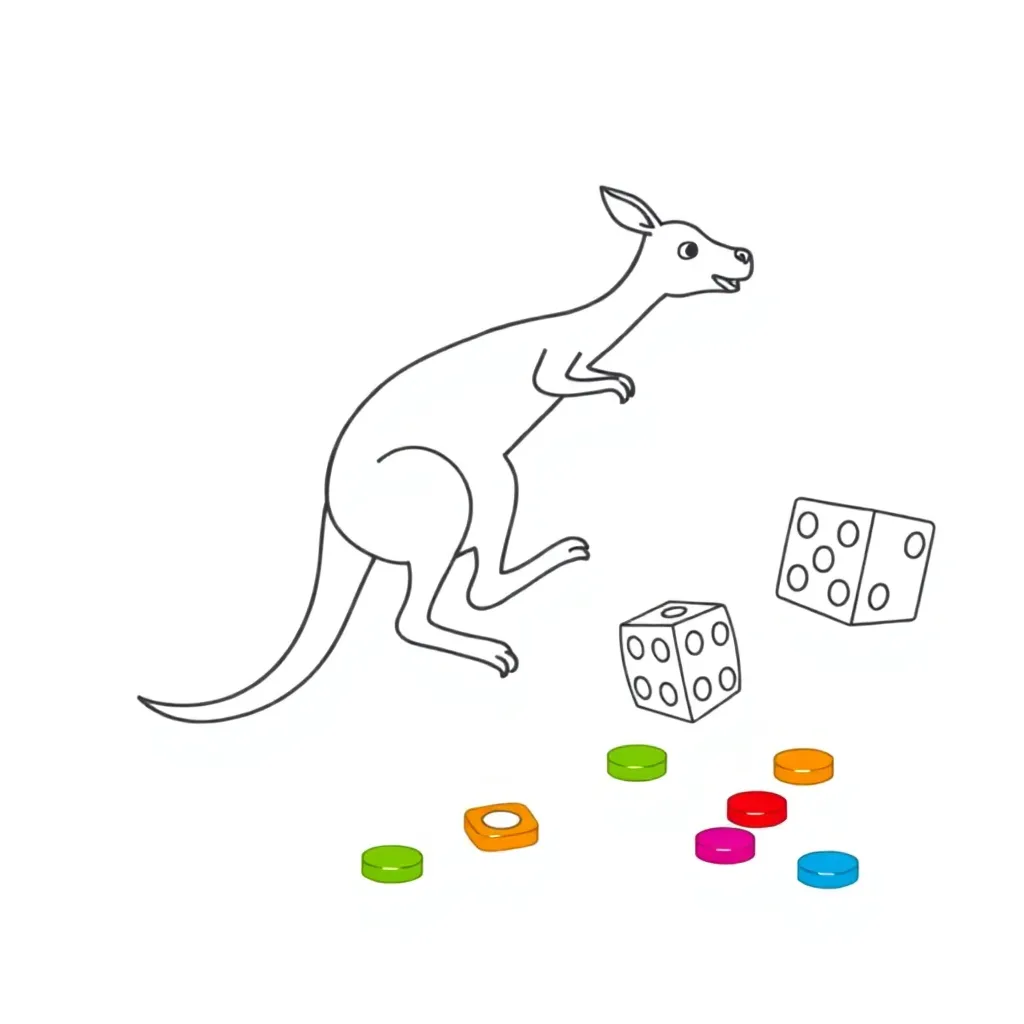 Probability dice and coins illustration