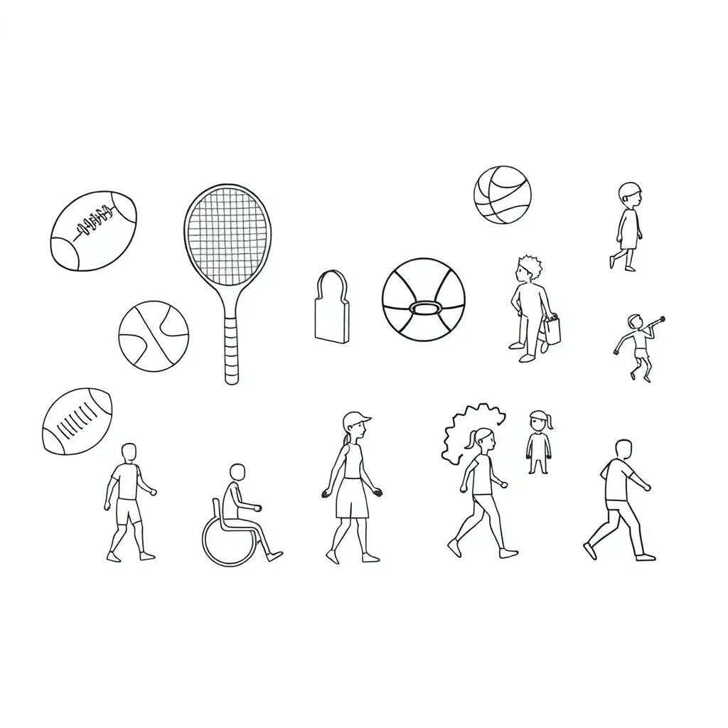 Sports barriers illustration