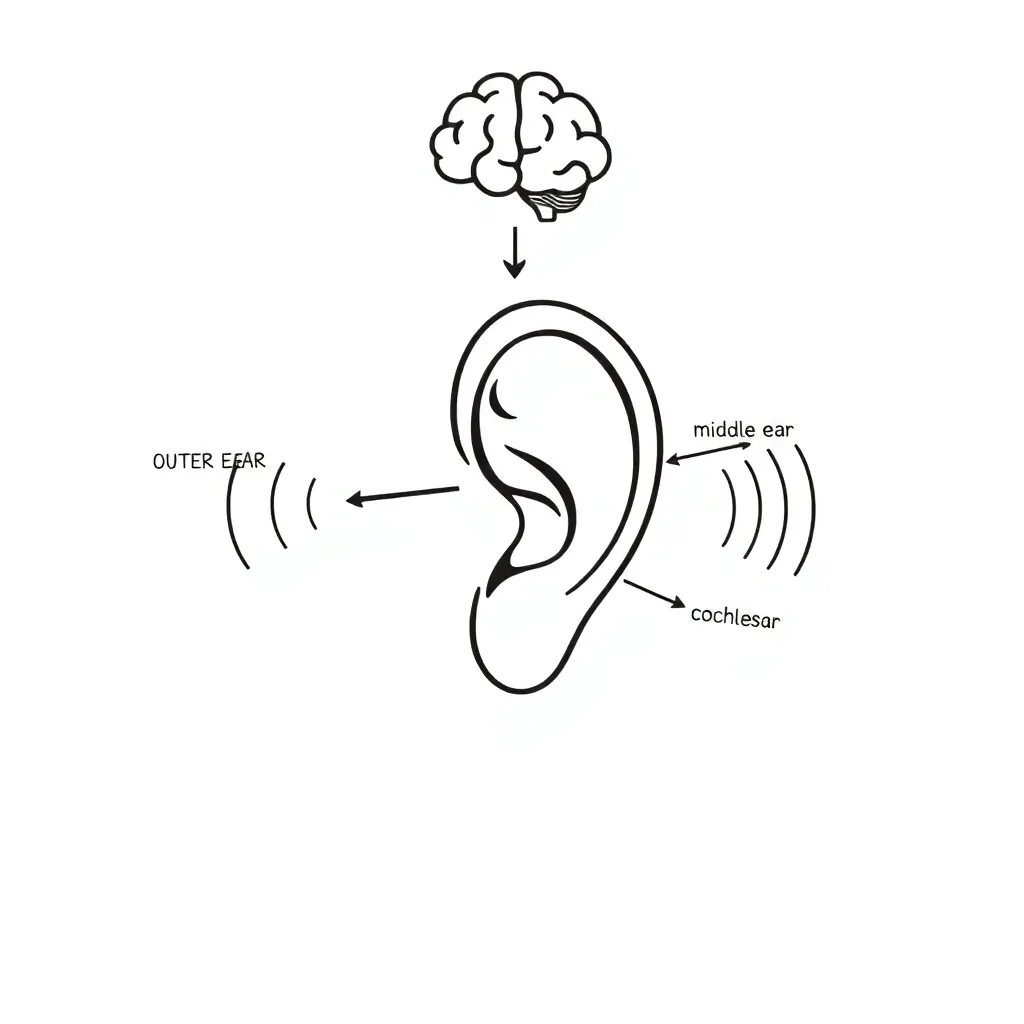 Diagram of human ear anatomy