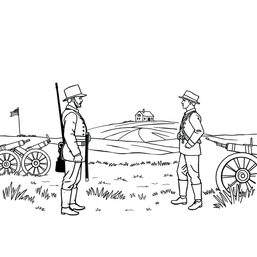 Civil War battle map illustration
