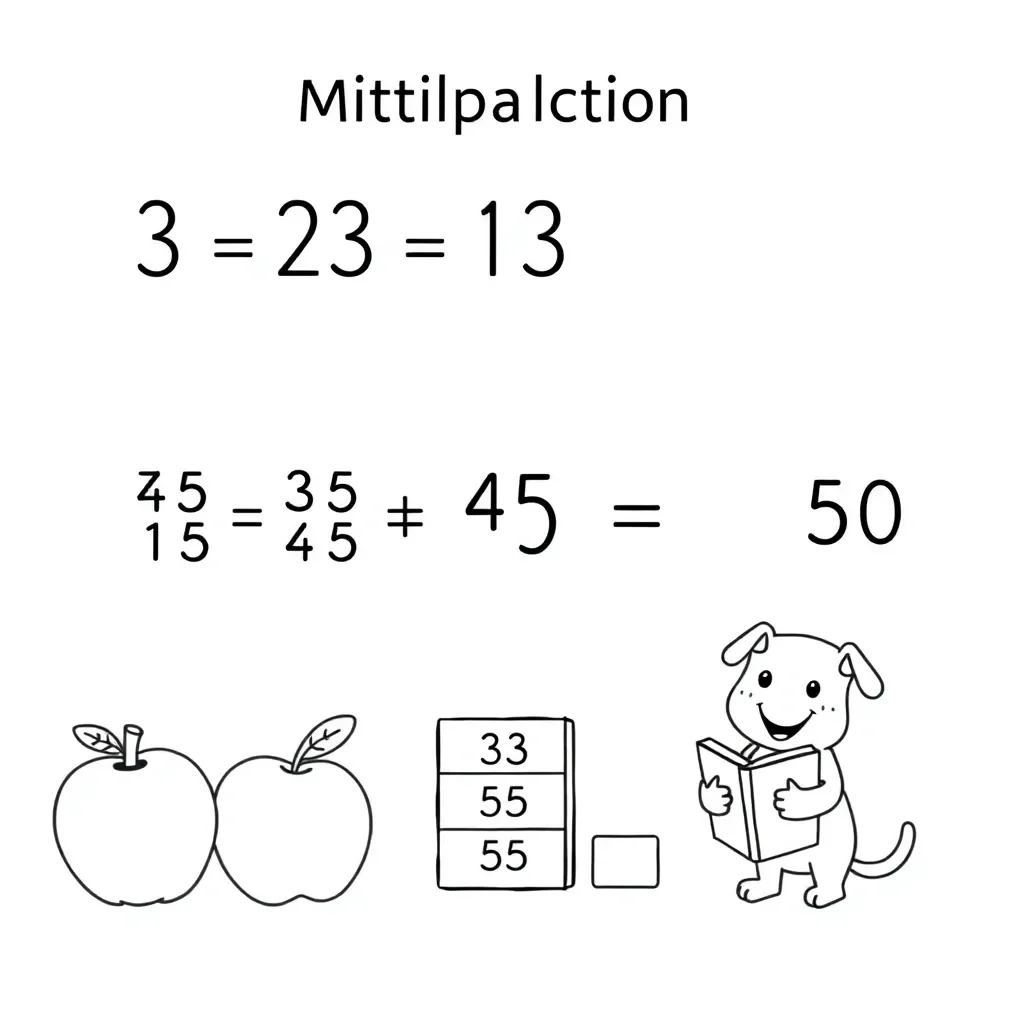 Student solving multiplication problems