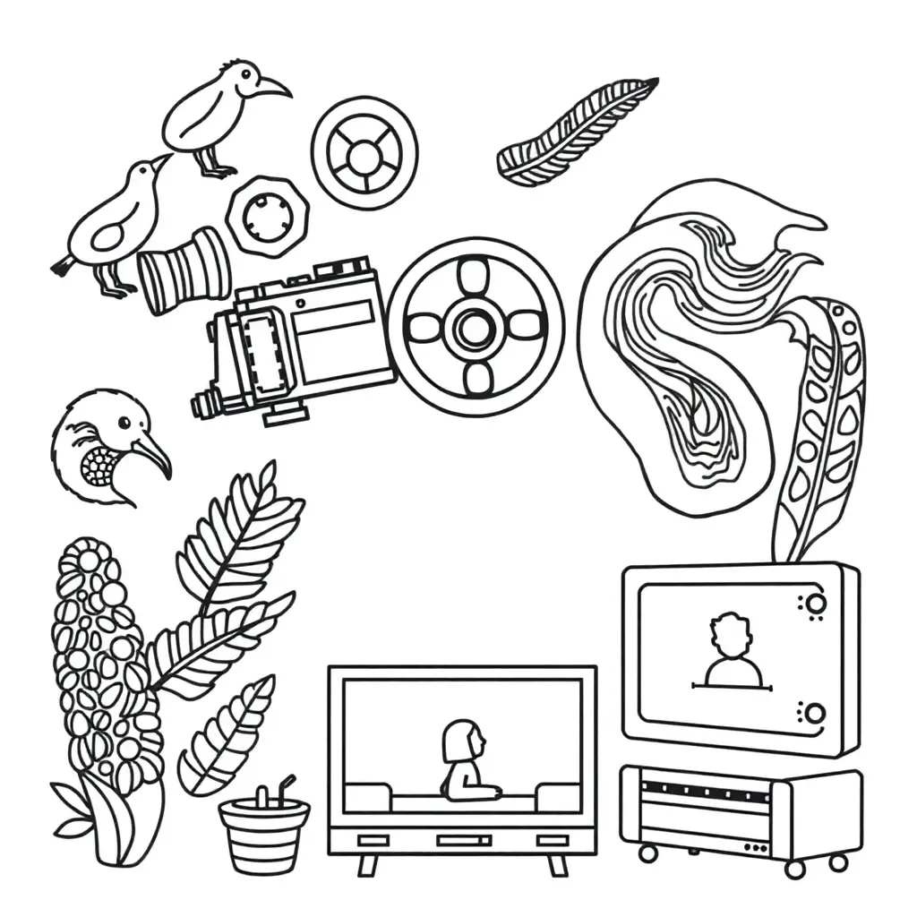 Film camera and reel illustration