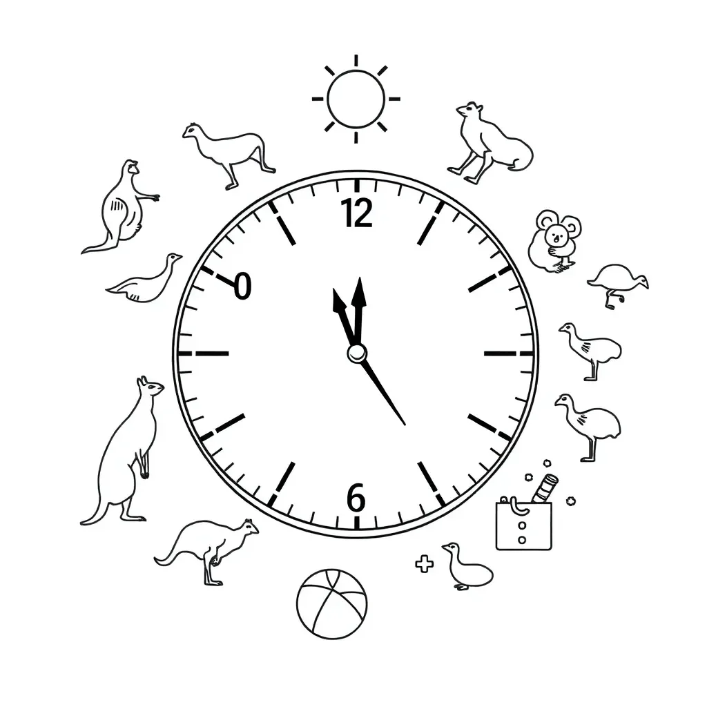 Clock showing half past times