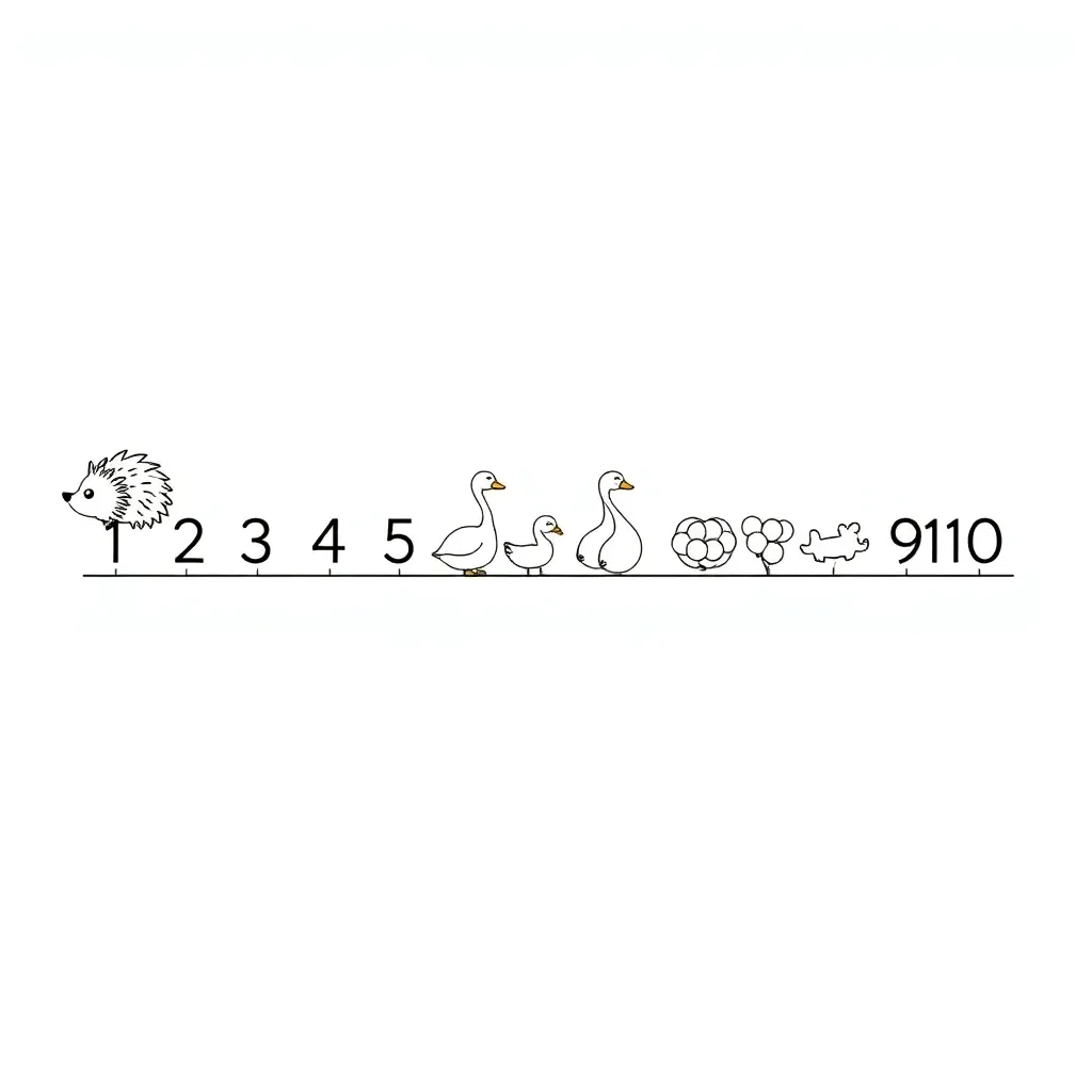 Numbers and counting objects illustration
