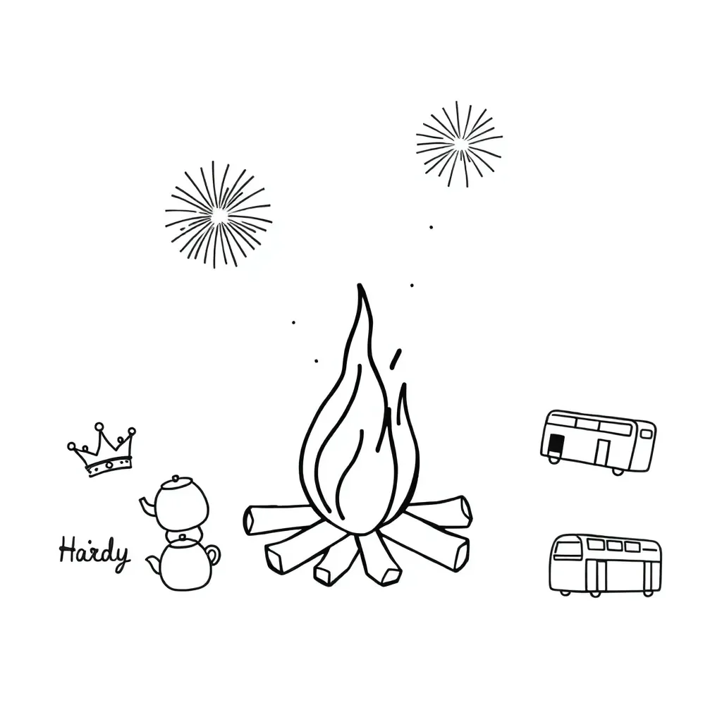 Guy Fawkes with fireworks