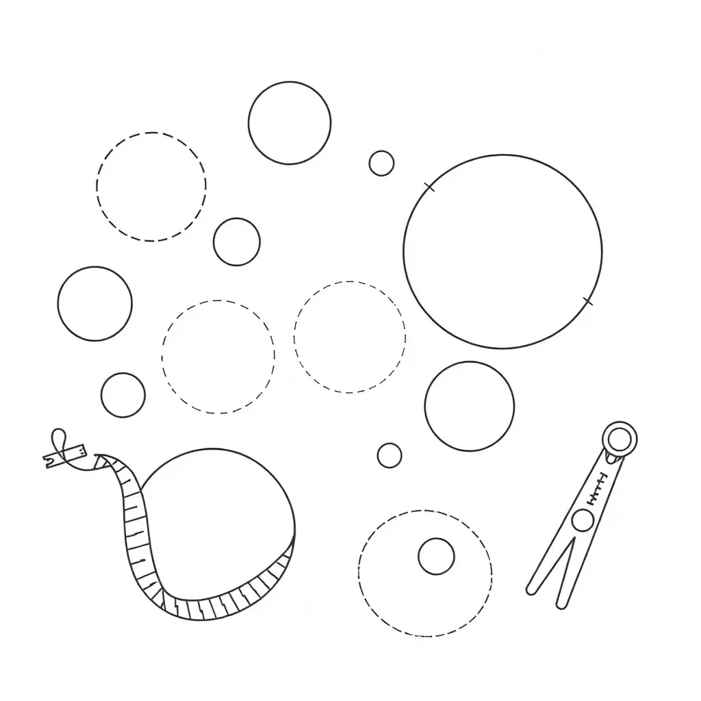 Circle with radius and diameter labeled