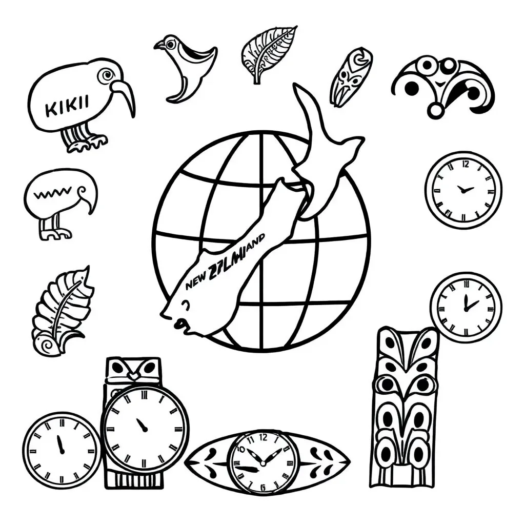 World map showing time zones