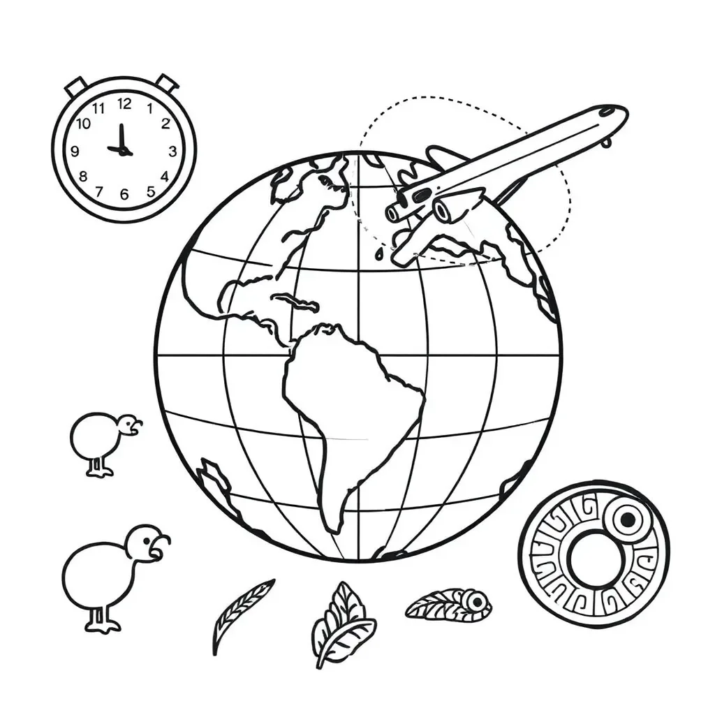 World map showing time zones