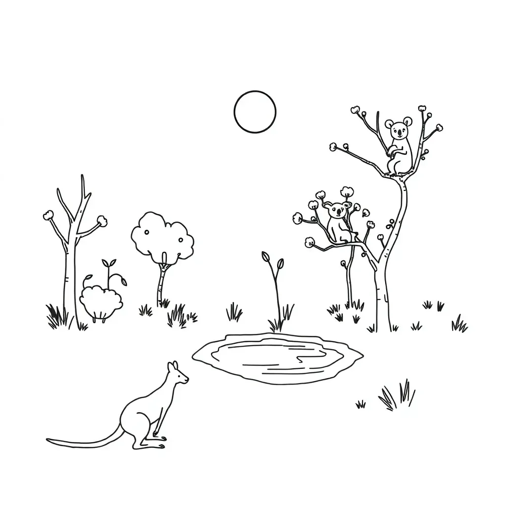 Australian ecosystem illustration