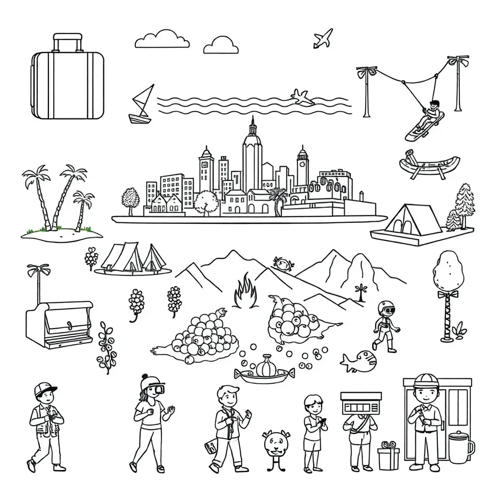 Travel activities illustration