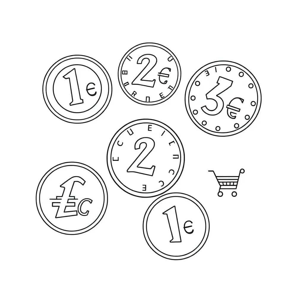 Euro coins illustration