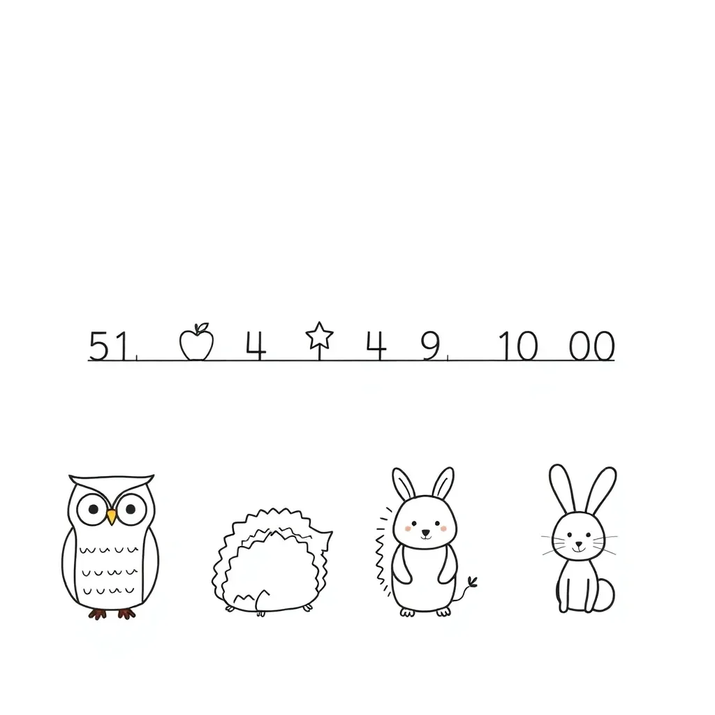 Numbers and answer key illustration