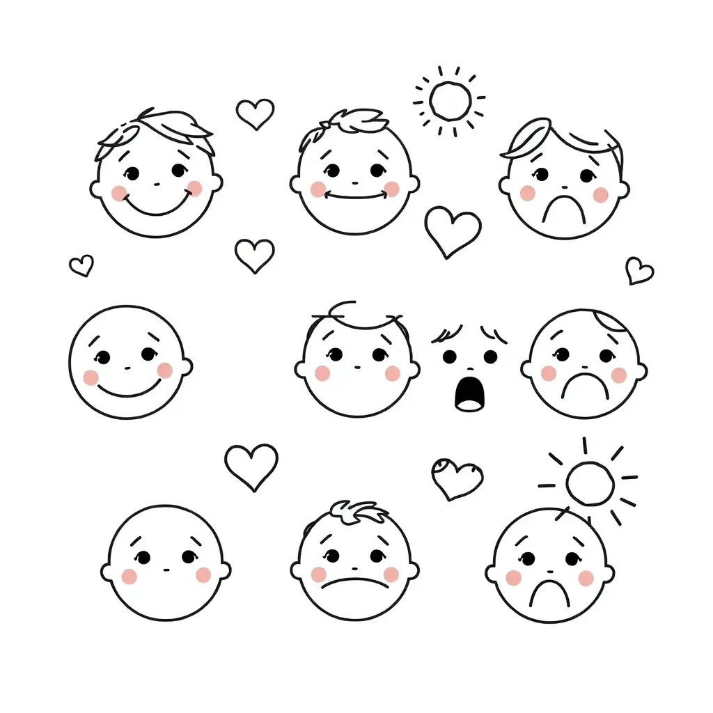 Children expressing different emotions through art