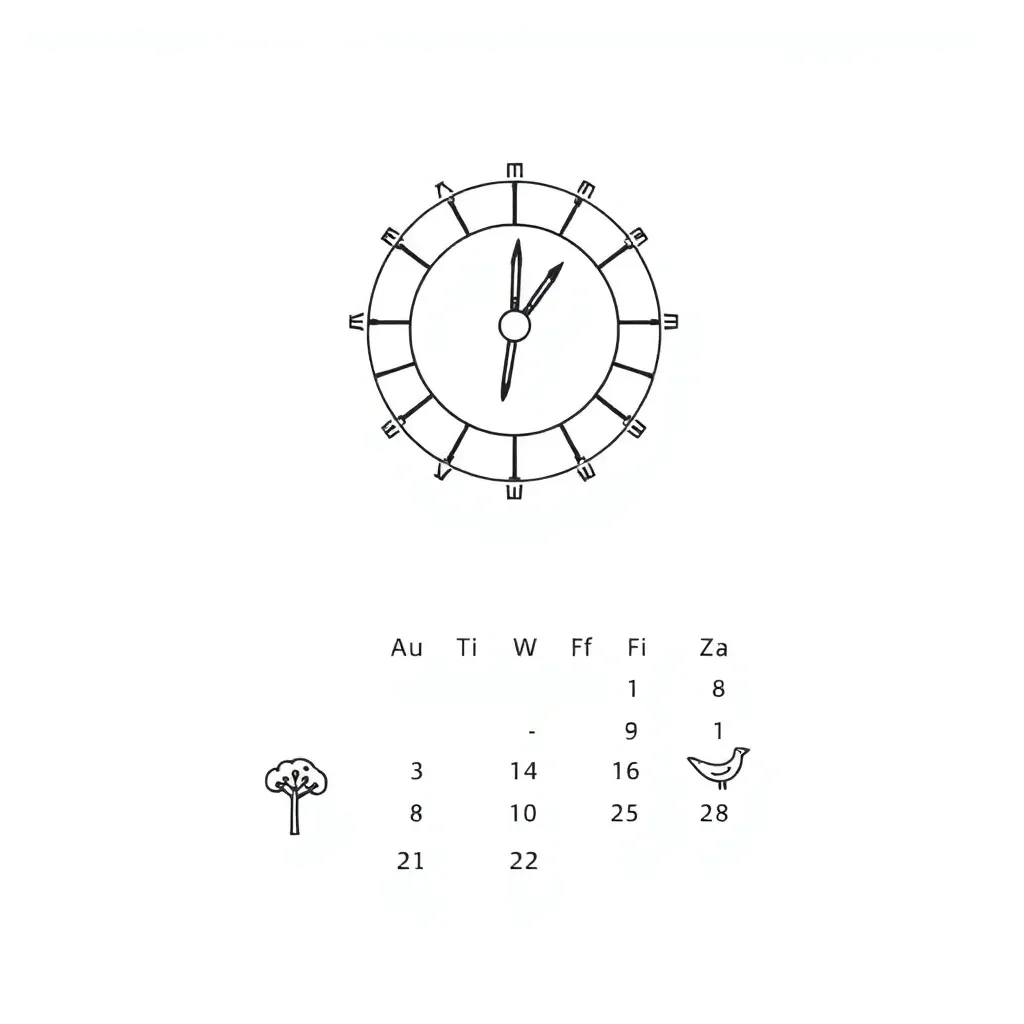 Analogue clock showing parts