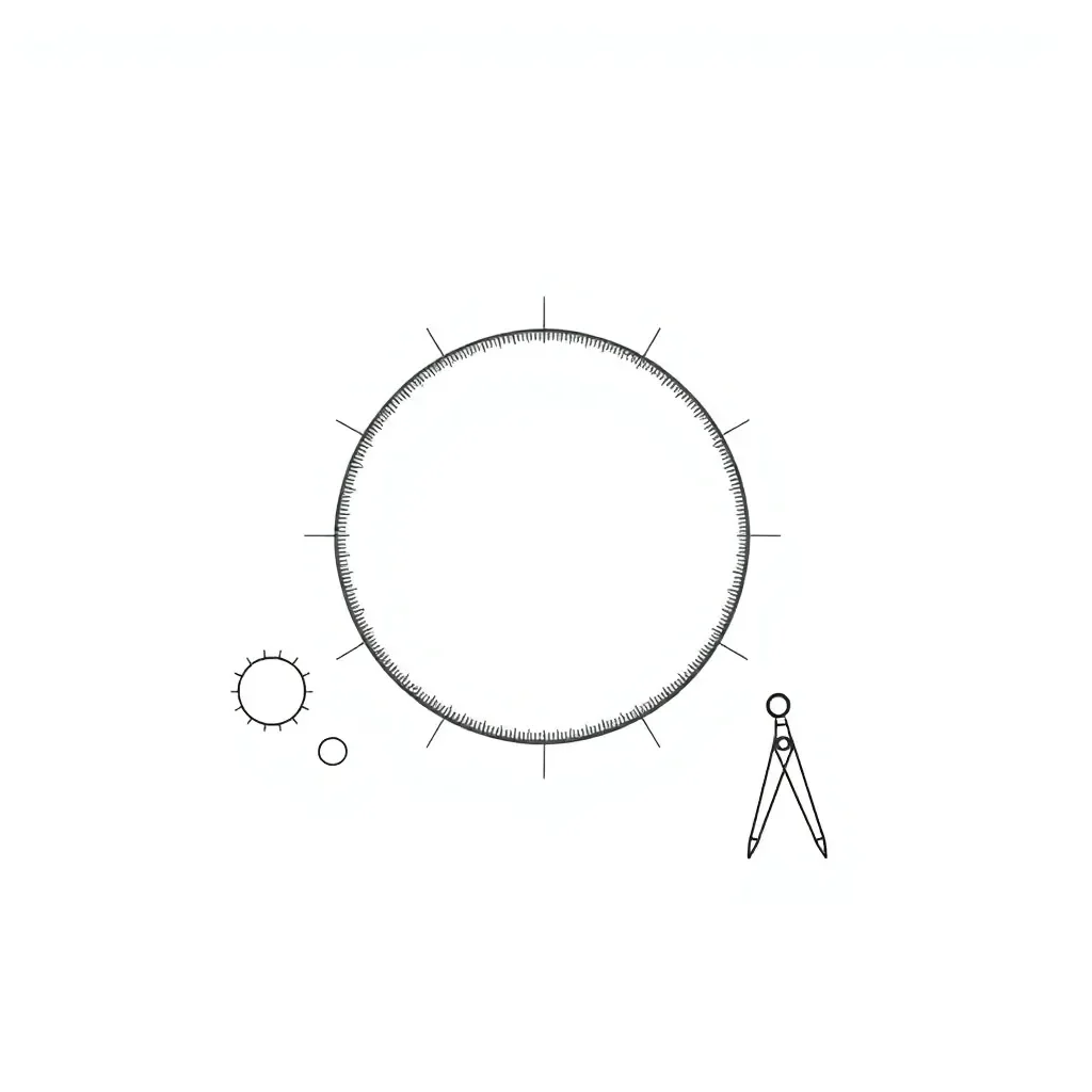 Circle with radius and diameter illustrated